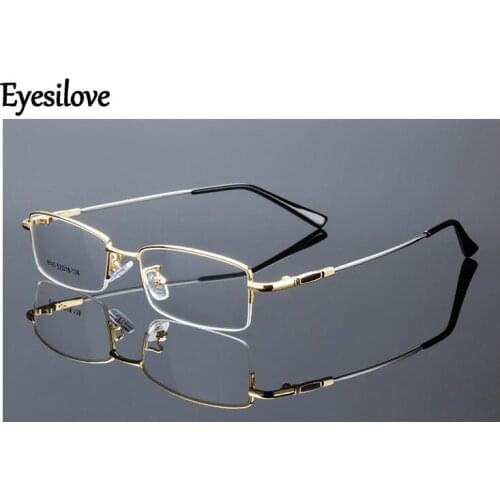 Eyesilove super light metal Finished myopia glasses men women Nearsighted Glasses prescription glasses degree -0.50 to -6.00