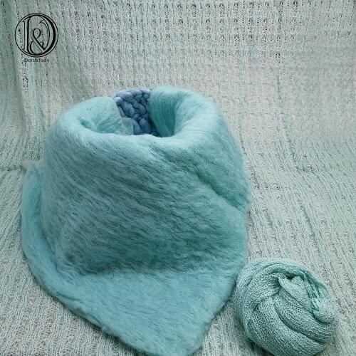Don&Judy Handcraft 50x50cm Blanket + Basket +150x100cm Backdrop+140x30cm Wrap Newborn Blanket Background for Photo Shoot Prop