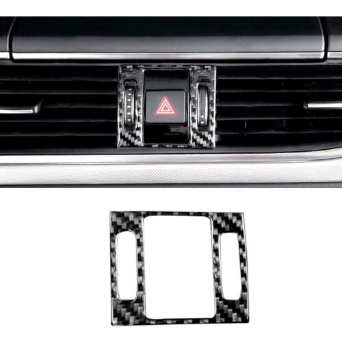 For Audi A6 C7 2012 2013 2014 2015 2016 Carbon Fiber Car Center Control Panel Air Outlet Safety Warning Light Frame Cover Trim