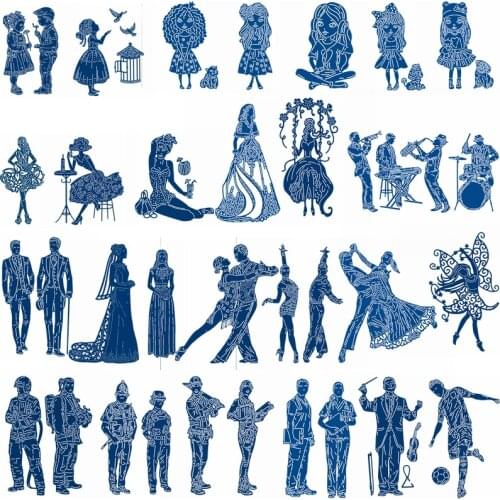 Couple Dancers Soccer Player Musician Doctor Police All Kinds Of Worker Little Girls Boy With Dog Human Figure Cutting Dies