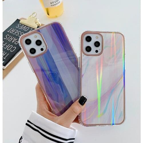 Luxury Aurora Rainbow Phone Case for IPhone 12Pro 11 12 Pro Max X XS XR 7 8 Plus SE2 Shockproof Colorful Cover Funda Cases Coque