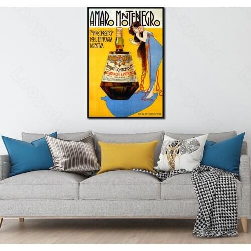 Modern Blue Skirt Girl Wine Creative Decorative Painting Simple Poster Decorative Painting Living Room Background Wall Sticker