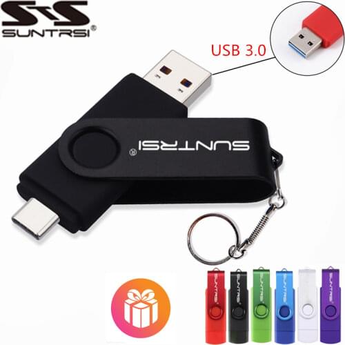 SunTrsi USB Stick 128gb 3.0 Flash Drive 64gb Type-C Pen Drive 256GB 16GB Pendrive 32GB for Type C Device and pc