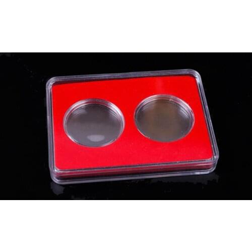Universal Coin Holder Display Case Organizer Collection Box Protector 2-Grid Commemorative Coin Storage Holders