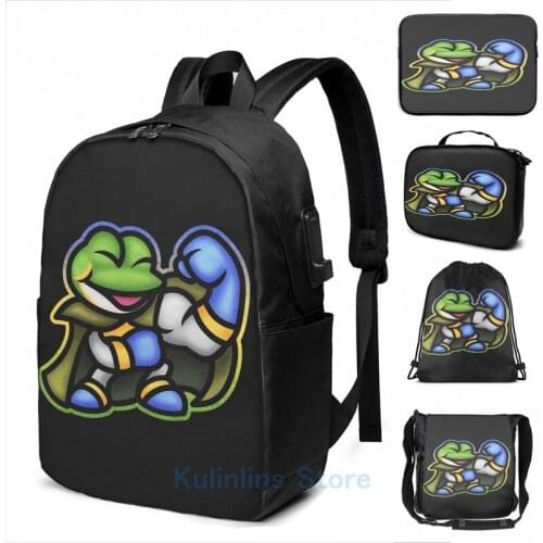 Funny Graphic print Frog Wins! USB Charge Backpack men School bags Women bag Travel laptop bag
