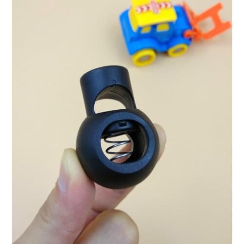 10pcs Extra Big Black Plastic Ball Cord Locks Round Toggle Clip Stopper 48*34*15mm Repair DIY Bags Clothing Paracord Accessories