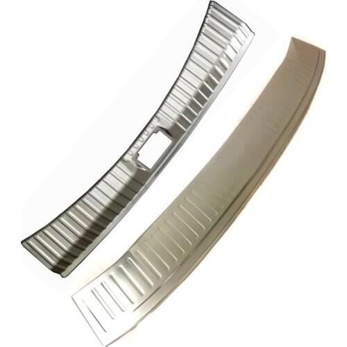 Stainless Rear Trunk Boot Inner And Outer Bumper Guard Sill Protector For Ford Kuga Escape 2017