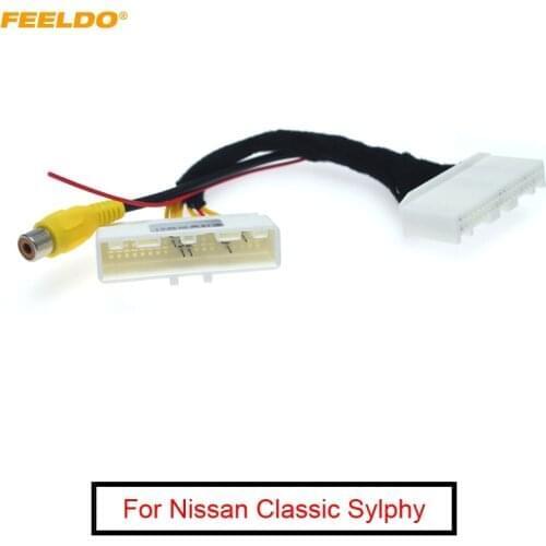 FEELDO 1Pc Car Rear Camera Reversing RCA Video Convert Cable For Nissan Classic Sylphy 2019 Original Monitor Connection Adapter