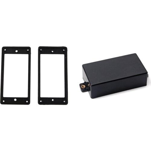 2 Pcs Flat Humbucker Pickup Mounting Ring & 1 Pcs Plastic Sealed Humbucker Pickup Cover