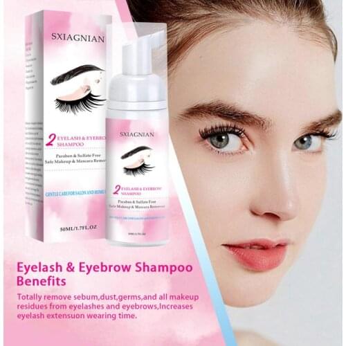 50Ml Eyelashes Mousse Foam Cleansing Eyelashes/Grafting Extension Brush Shampoo Set Pro Gentle Eyelash Cleaner TSLM1
