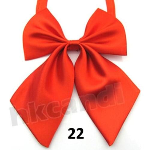 Big red compere ties bow ties womens bow tie polyester silk Adjustable Brand New solid butterfly tie big red BC022
