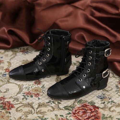 BJD doll shoes are suitable for mens personality leather shoes with 1/3 size fashion and all-match lace-up high-top ankle boots