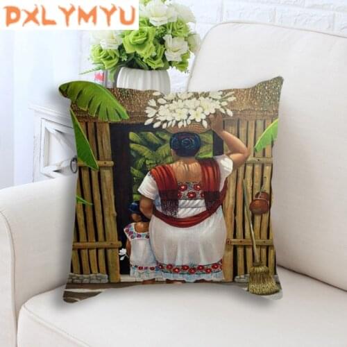 Lifestyle Decoration Back Cushion Cover Retro Picture Throw Pillow Case 45x45cm Decorative Cushion Cover For Sofa Home Decor