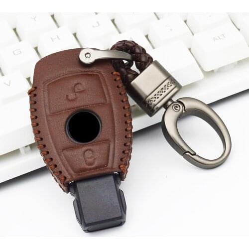 Genuine Leather Car Key Case Cover for Mercedes Benz CLK ML SLK B C E S Class Keychain Accessories Car Styling for Mercedes Benz
