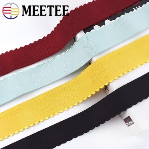 Meetee 3meters 40mm Suede Lace Elastic Band Rubber Polyester Underwear Waist Belt Garment DIY Handmade Sewing Supplies AP585