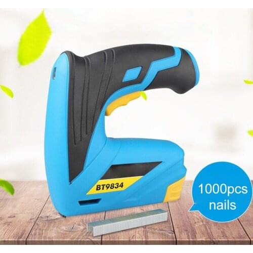 Electric Nail Gun Rechargeable Nailer And Stapler Furniture Staple Gun For Frame With 1000pcs Nails Woodworking Power Tools