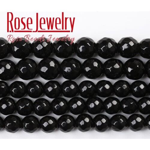Faceted Black Glass Crystal Rondelle Beads Loose Spacer Beads For Jewelry Making DIY Bracelet Necklace Strands 6/8/10/12mm