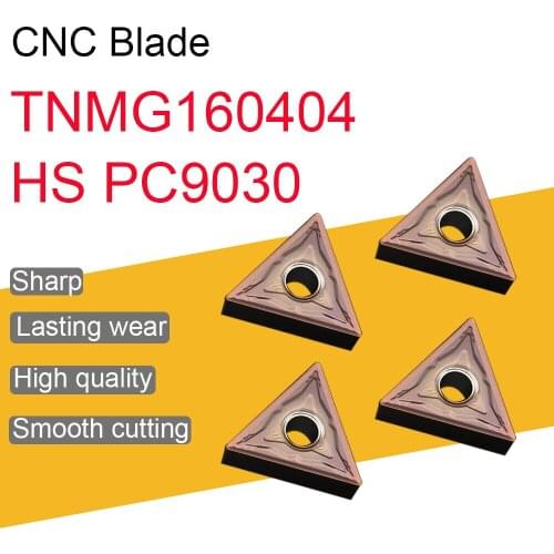 10PCS TNMG160404 HS PC9030 Carbide Inserts High Quality TNMG16 Blade External Turning Tool CNC Lathe Cutting Tool