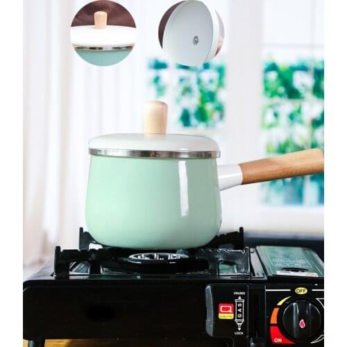 Porcelain ename Milk Pan Cooking Pan with Lid No coating pan Baby Food Soup Pot Non-stick kitchen pot noodle pot stew pot