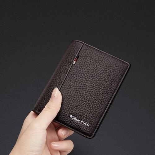Leather short mens wallet fashion mini card holder multi function womens small wallet drivers license card cover