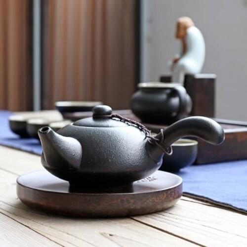 Creative Handmade Black Pottery Teapots Vintage Ceramic Tea Pot Chinese Kung Fu Kettle Household Drinkware Tea Set