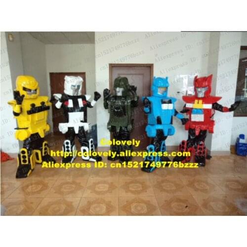 Cool Colourful Robot Automaton Mascot Costume Adult Size Black Gloves Hard Helmet Cool Eyes No.6628 Free Shiping