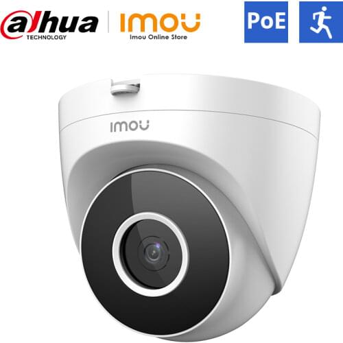 Dahua Dome PoE IP Camera 1080P H.265 Eyeball PoE Camera Night Vision Human and Motion Detection Indoor Security Surveillance