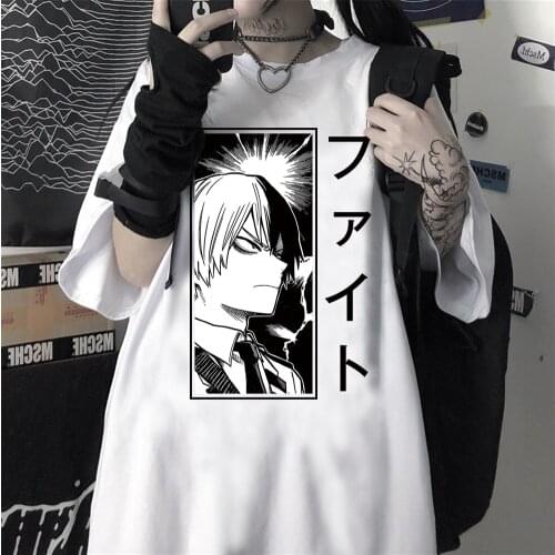 2021 Hot Anime My Hero Academia T Shirt Men Kawaii Shoto Todoroki Graphic Tees Harajuku Tshirt Male