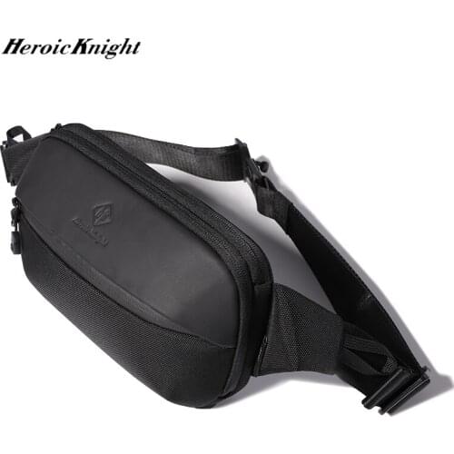 Men Chest Bag Casual Fanny Waist Packs Message Bag Waterproof Travel Belt Bag Pouch For Money Phone Mini Pad Shoulder Black Bag