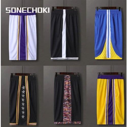 SONECHOKI Basketball Shorts Men Color Patchwork Loose Running Sport Gym Mesh Breathable Fitness Training Workout Shorts Male