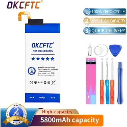 OKCFTC Original Replacement Battery EB-BG925ABE 5800mAh For Samsung GALAXY S6 Edge G9250 G925FQ G925F G925S S6Edge G925V G925A