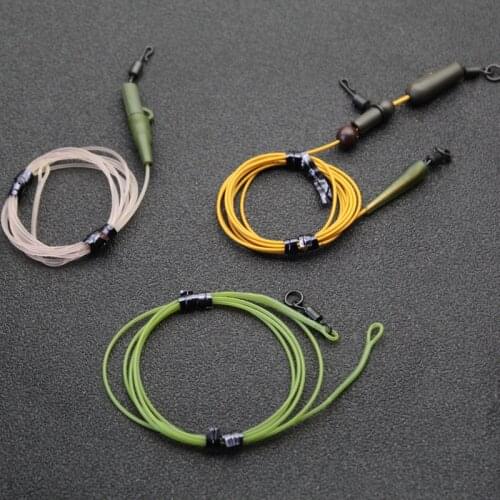 Fused Carp Fishing Leader Carp Link Fluorocarbon Safezone Leader Ring Swivel High Carbon Nylon Line Braid Line with Coating Ring