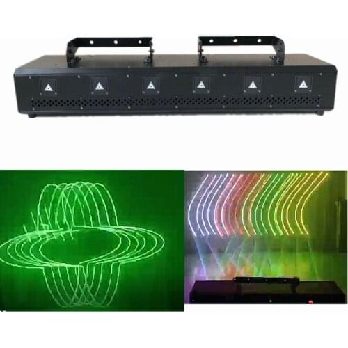 Professional lighting 6 eye 2w RGB animation laser light show dmx512 laser bar scan disco stage light for ktv party show