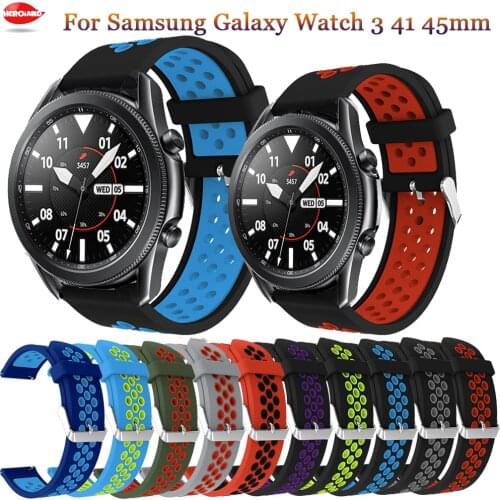 New 20mm 22mm Silicone Band for Samsung Galaxy Watch Active 2 Watch 3 45mm 42mm Gear S3 Watchband Bracelet Strap for Amazfit bip