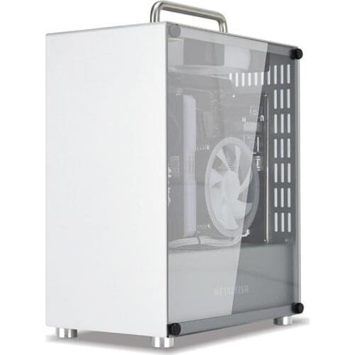 S3 Plus Aluminum PC Case For Mini ITX Tempered Glass Trasparent Side Panel Mini Portable Computer Case With Removable Handle