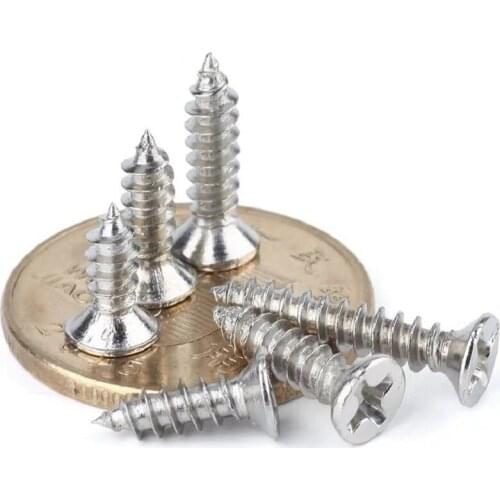 500pcs/lot M2 M2.3 M2.6 M3 KA GB846 nickel plated phillips countersunk / flat head self tapping screw