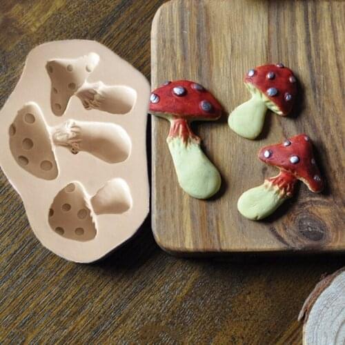 Cute Mushroom Shape Cake Mold Fondant Cake 3D Food Grade Silicone Mould DIY Baking Tools Sugar Lace Mold Chocolate