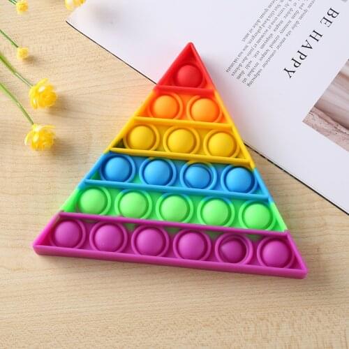 Triangle Push Bubbles Sensory Toy Safe Early Education Puzzle Funny Decompression Toys Anti-Stress Portable Vent Toys