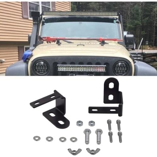 Upper Hood Hi-Lift Jack Hood Mount Brackets Fit Jeep Wrangler JK 2007-2017