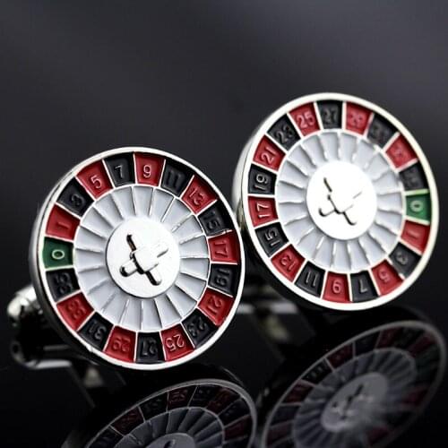 1 Pair Round Compass Numbers French Cufflinks High Quality Mens Classic Initial Cufflink Formal Business Wedding Shirts Jewelry