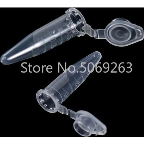 1000pcs/lot 0.5ml Affordable Laboratory Clear Mark Printed V-shape Scaled Plastic Centrifuge Tube