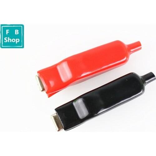 2 PCS Sheathed Alligator Clips Electrical DIY Test Leads Alligator Double-Ended Crocodile Clips