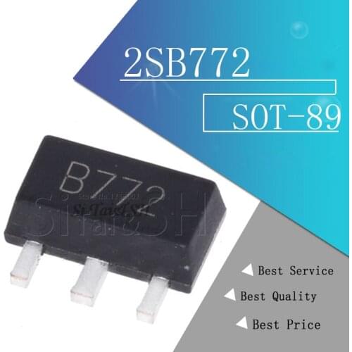 20PCS 2SB772 SOT89 B772 SMD SOT-89 PNP MEDIUM POWER TRANSISTOR new and original