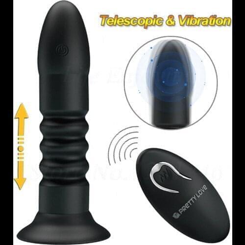 Anal Vibrator Wireless Remote Control Telescopic Dildo Vibrators Male Prostate Massager Butt Plug Vibrador Anal Sex Toys for Men