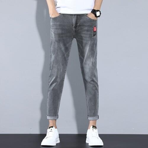 Brand Autumn Mens Jeans Slim Fit Skinny Denim Pants Designer Clothing Elastic Straight Gray Jean Stretch Trousers Jeans for Men