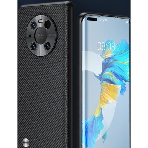 Vegan Leather Kevlar fiber Case For Huawei Mate 40 Pro Carbon Fiber fibre TPU Protector Cover Shell