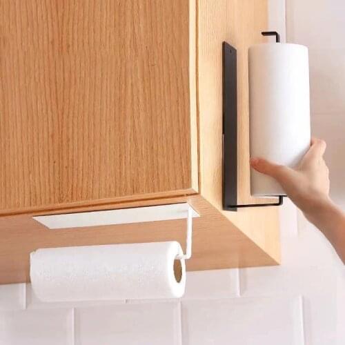 Non Perforated Paper Towel Holder Toilet Paper Hanger Roll Paper Holder Fresh Film Storage Rack Wall Hanging Shelf