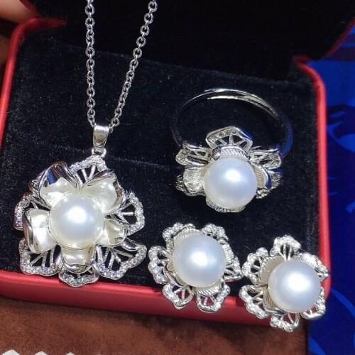 DIY Pendant Ring and Earrings Jewelry Set Base Mountings Settings Findings Jewelry Settings Parts for Pearls Beads Stones