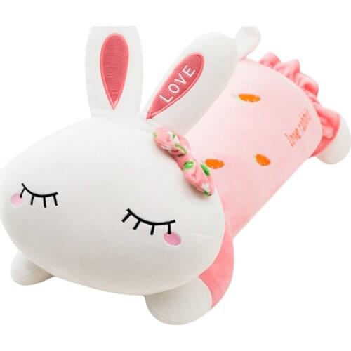 Dorimytrader kawaii rabbit plush toy giant soft bunny girl sleeping pillow doll birthday gift Valentines Day present 130cm