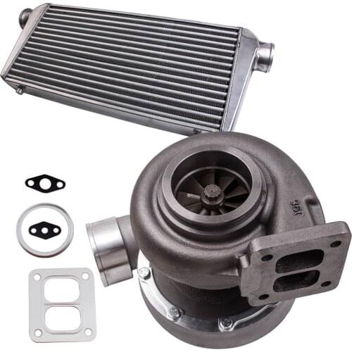 GT45 Turbo Charger + 24"x12"x3" Tube & Fin Intercooler 3" Inlet/Outlet 600+HP